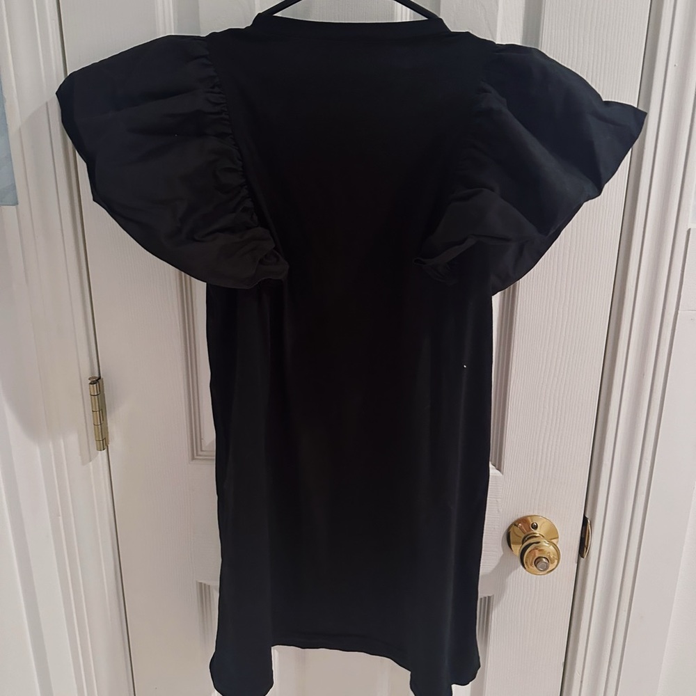 Get Ready Black Ruffled Mini Dress - Picture 4 of 4